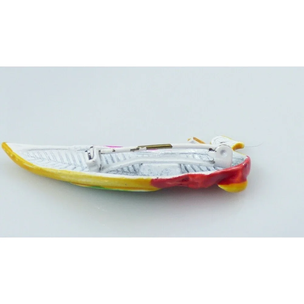 Vintage Tropical Macaw Parrot Brooch Pin Enamel Colorful Gold Tone Metal Estate